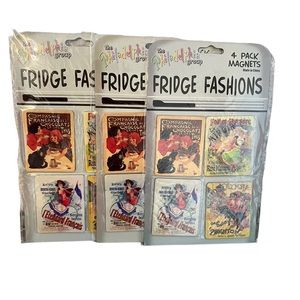 Vintage French Advertising Poster Fridge Magnets Set Of 3 Packages (12 Magnets)
